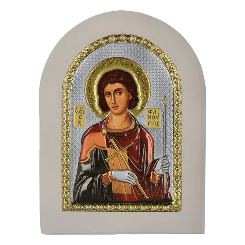 Ασημένια Εικόνα του Αγίου Φανουρίου MA-E1139-X-WC