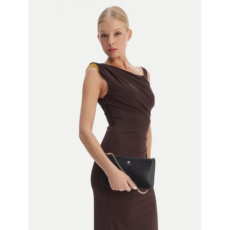 Τσάντα Tommy Hilfiger Th Icon Chain Shoulder Pouch AW0AW18298 Μαύρο
