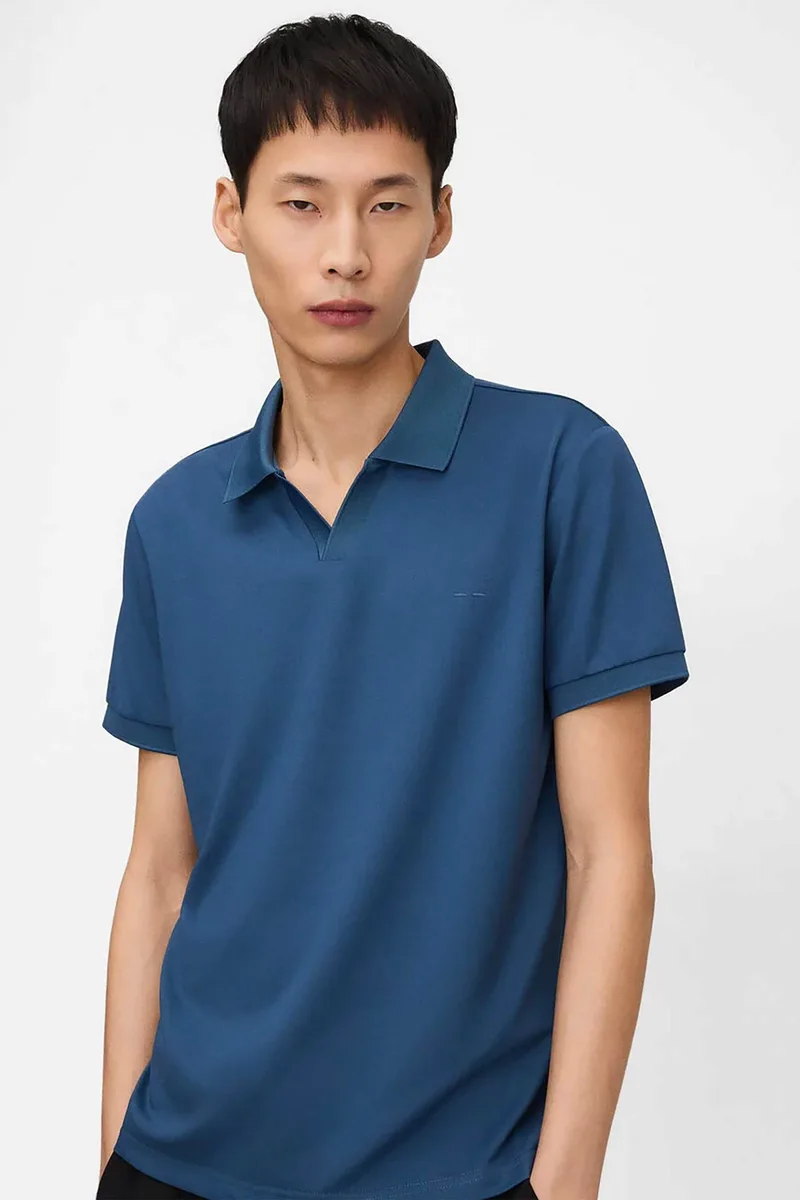 Adolfo Domínguez ανδρική μπλούζα πόλο Regular Fit - 174041626 Denim Blue Σκούρο
