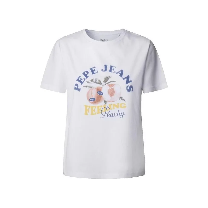 T-shirt με κοντά μανίκια Pepe jeans T-shirt Pepe Jeans Venusa blanc manches courtes col rond