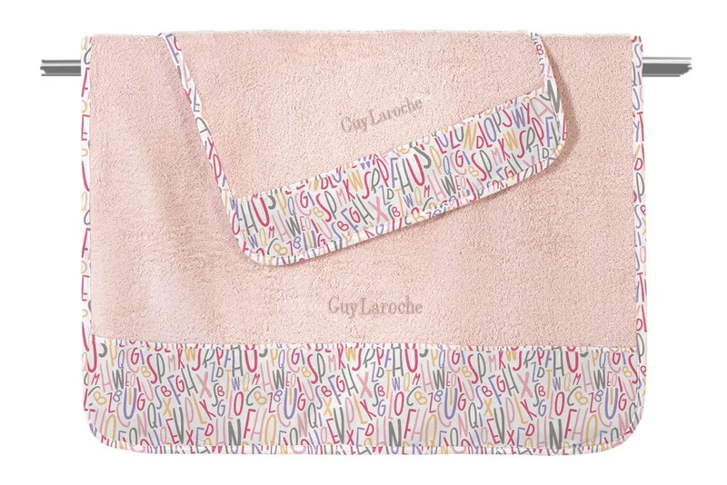 Σετ Βρεφικές Πετσέτες 2 Τεμαχίων Guy Laroche Letters Pinky 40x60,70x130