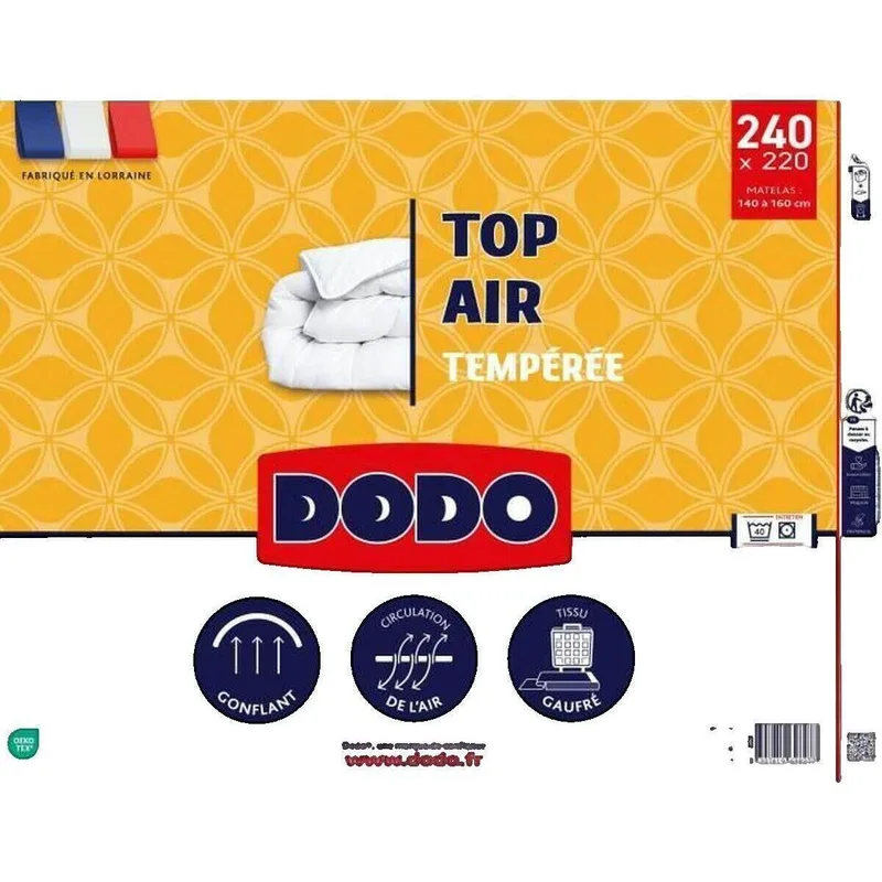 Dodo Couette TOP AIR Tempérée 220 x 240 cm