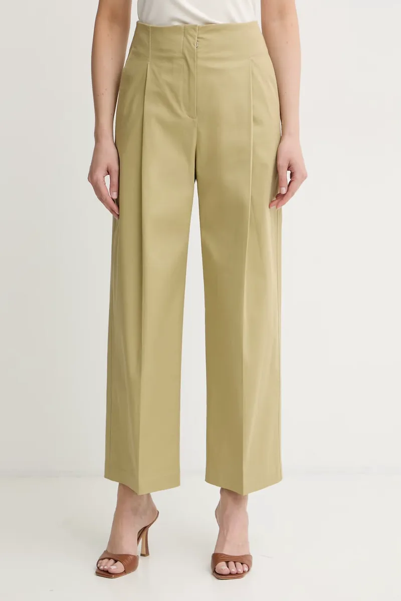 BOSS παντελόνι wide leg γυναικείο από βαμβάκι με ελαστάν Tulotta