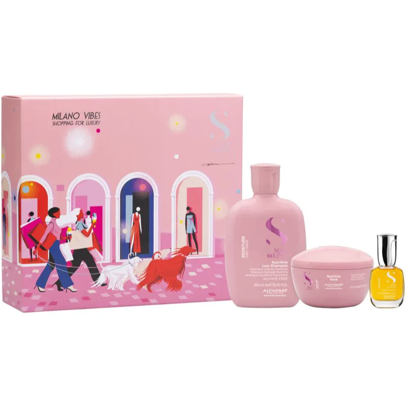 Alfaparf Milano Semi di Lino Moisture Holiday Kit σετ δώρου για έντονη ενυδάτωση 3 τμχ