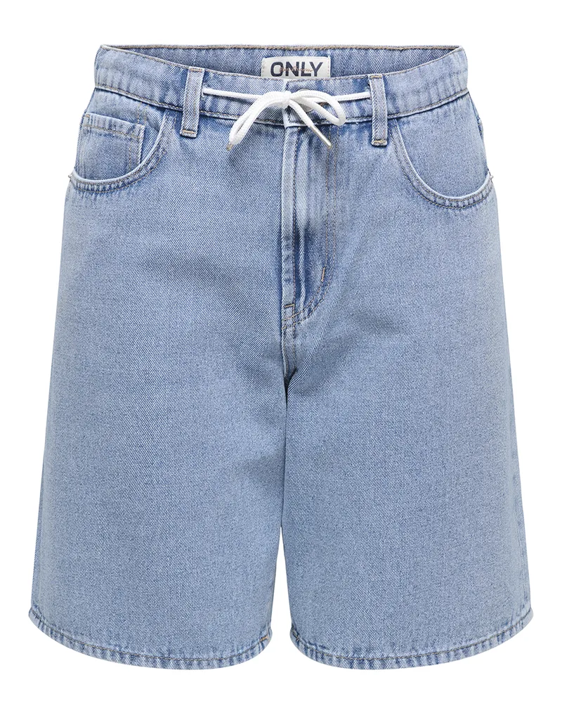 ONLY ONLHOPE HW WIDE STRING SHORTS DNM PIM 15371087-Light Blue Denim DenimLightBlue