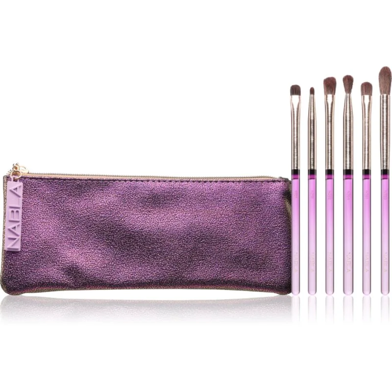 NABLA Cosmetics Amethyst σετ με πινέλα μακιγιάζ ματιών με θήκη
