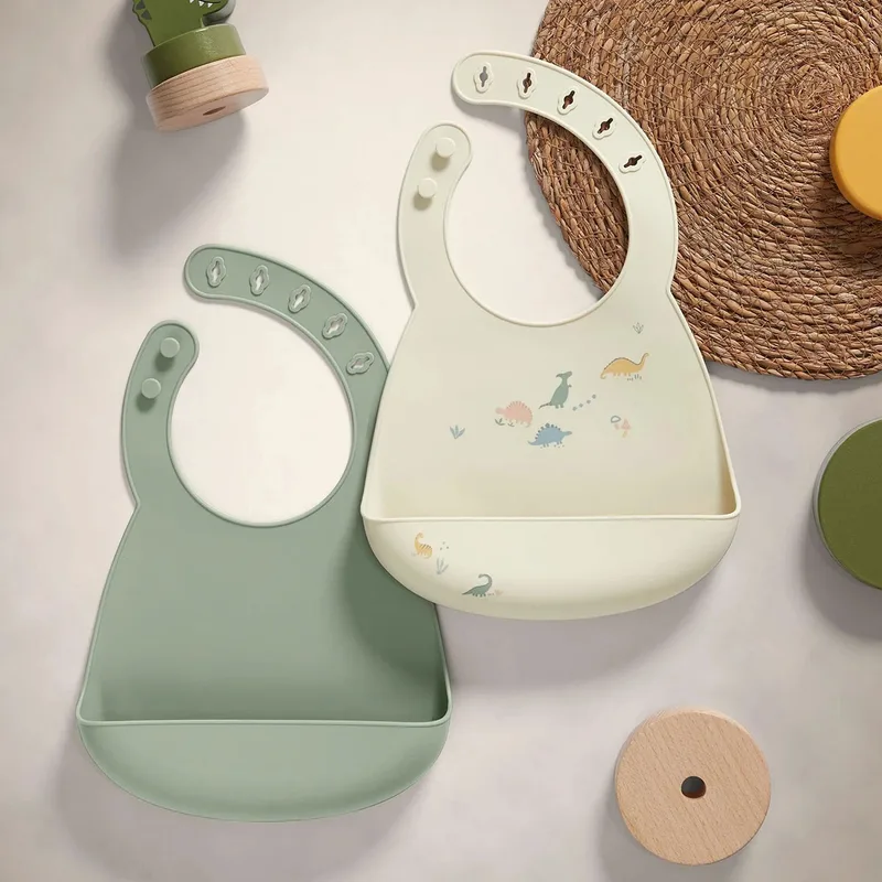 Σαλιάρες Σιλικόνης (Σετ 2τμχ) Mamas & Papas Dino Teal 44231DN00