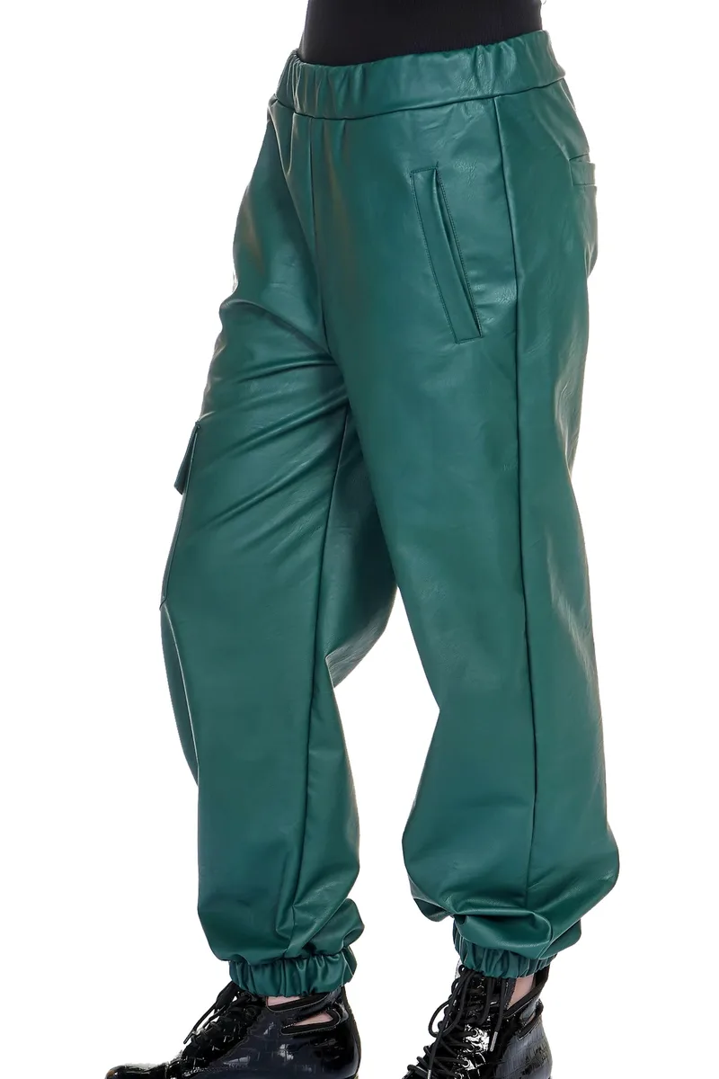 Παντελόνι Δερμάτινο Kendal + Kylie Cargo KKW3712008-EMERALD Γυναικείο