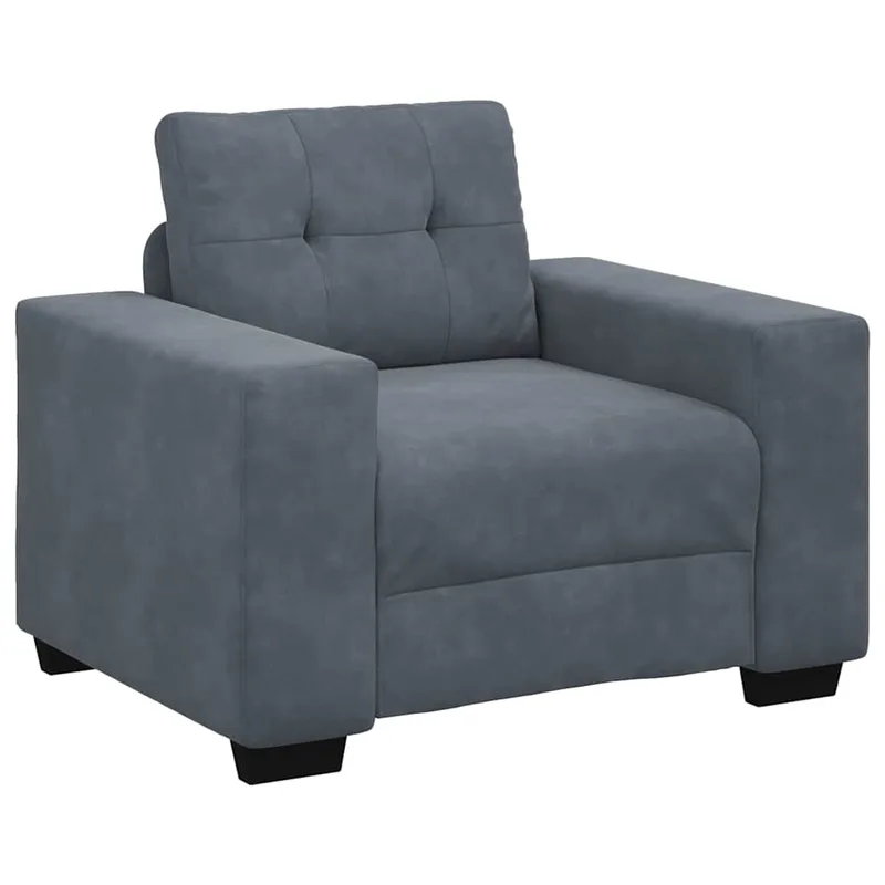 vidaXL Πολυθρόνα Σκούρο Γκρι Βελούδινη 100 x 78 x 80 εκ.