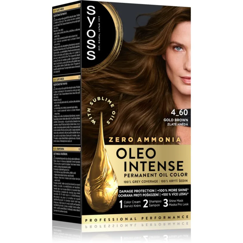 Syoss Oleo Intense μόνιμη βαφή μαλλιών με έλαιο απόχρωση 4-60 Χρυσό Brown 1 τμχ