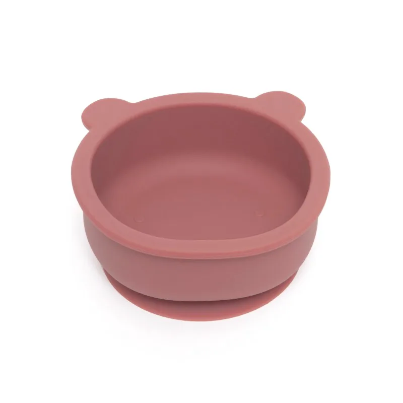 Μπωλ Σιλικόνης Με Βεντούζα Bear Mahogany Rose 12x11x5εκ. Petit Monkey PTM-SB1 (Υλικό: Σιλικόνη, Χρώμα: Ροζ) - Petit Monkey - PTM-SB1