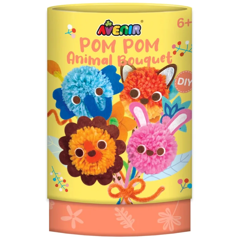 Avenir Pom Pom Animal Bouquet 6Years+, Παιχνίδι Διασκέδασης για τα Παιδιά με Θέμα τα Ζώα 1 Τεμάχιο