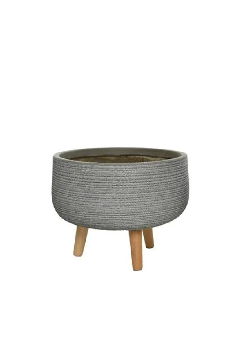 Κασπώ Πήλινο Με Πόδια 26x26x24cm Μονόχρωμο Kaeming