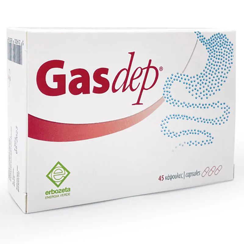 Erbozeta Gasdep Συμπλήρωμα Διατροφής με Πεπτικά Ένζυμα & Φιλικά για τον Οργανισμό Βακτήρια Κατάλληλο για Χρόνιες ή Περιστασιακές Καταστάσεις Κοιλιακής Διόγκωσης & Μετεωρισμού 45caps