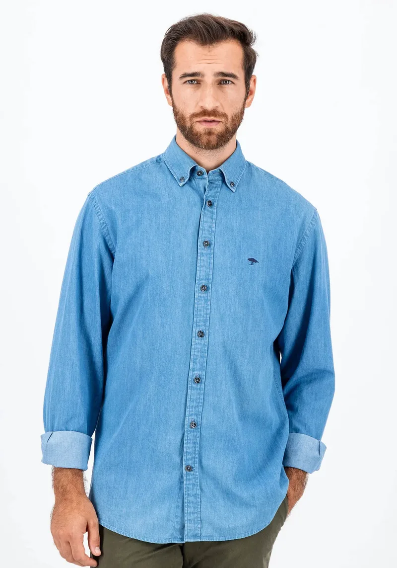 Fynch Hatton Πουκάμισο της σειράς Denim - 1409 7030 604 Crystal Blue