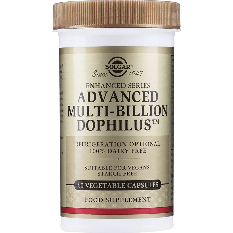 Solgar Advanced Multi-Billion Dophilus Συμπλήρωμα Διατροφής Προβιοτικών για Διατήρηση της Υγιούς Εντερικής Χλωρίδας & Ενίσχυση του Ανοσοποιητικού 60veg.caps
