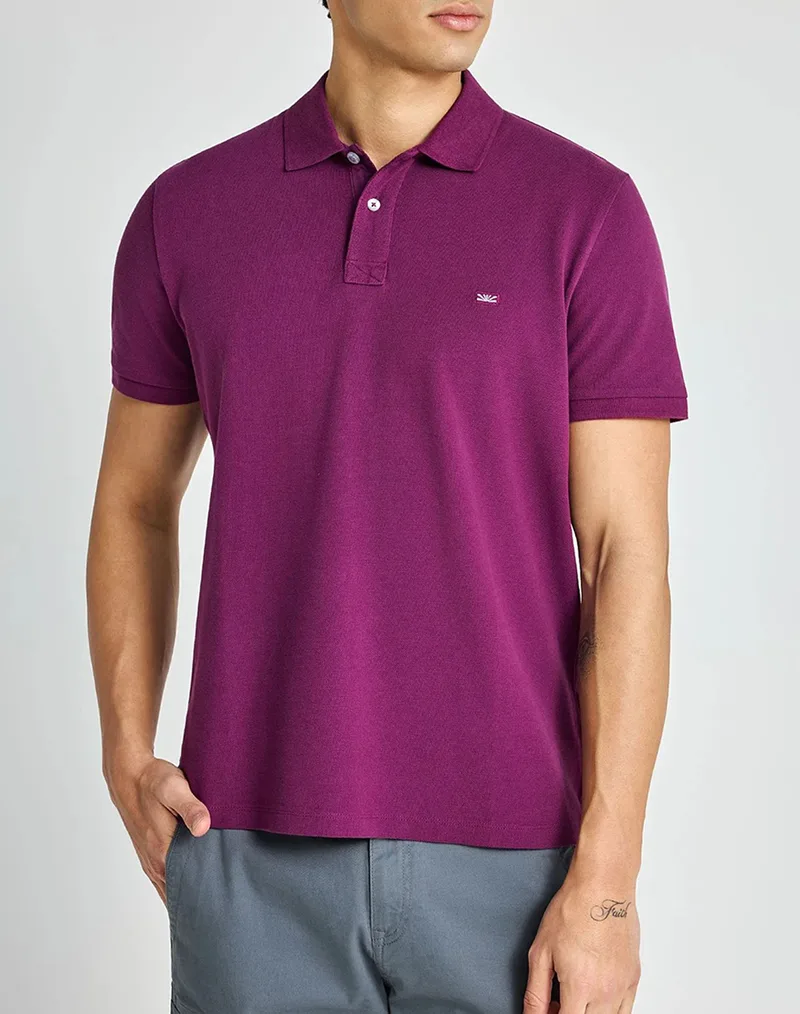 FUNKY BUDDHA Polo Shirts FBM013-001-11-GRAPE JUICE Violet