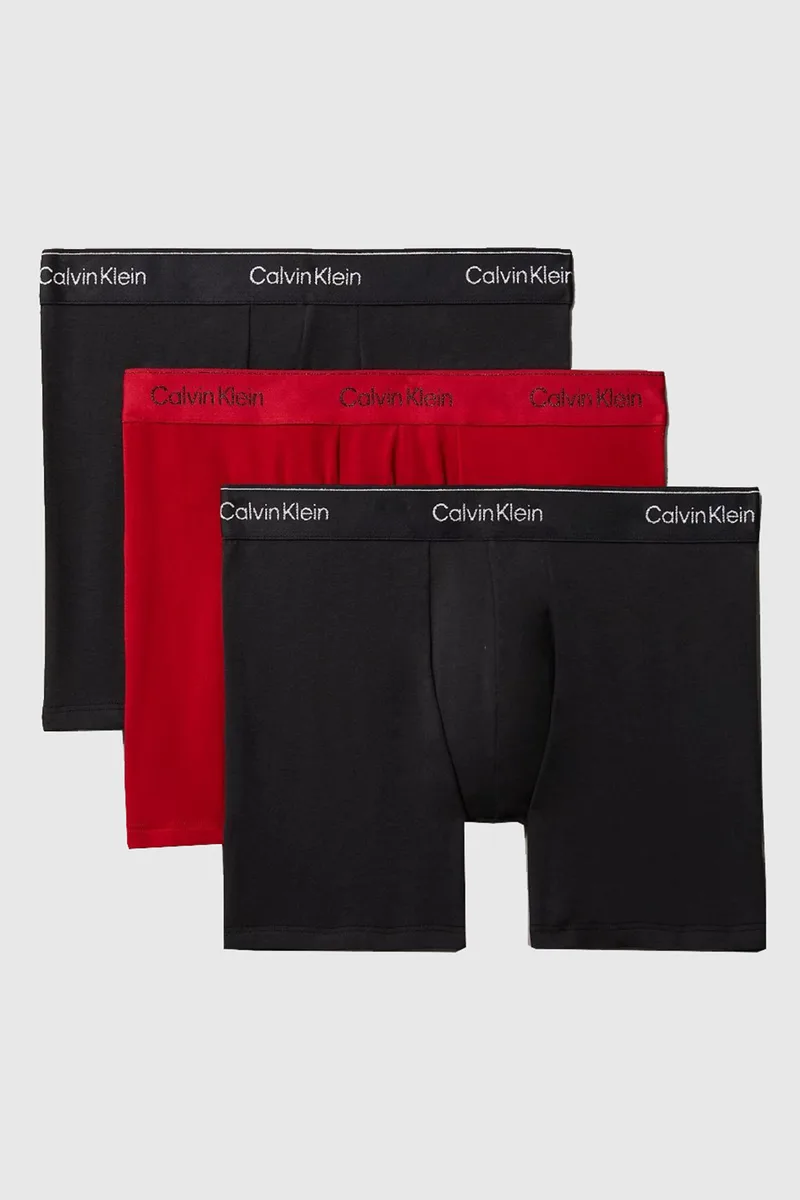 Calvin Klein Ανδρικά μποξεράκια με μακρύ πόδι Trunks Cotton Stretch (Συσκ. 3 τμχ.)-NB4077A-QVV