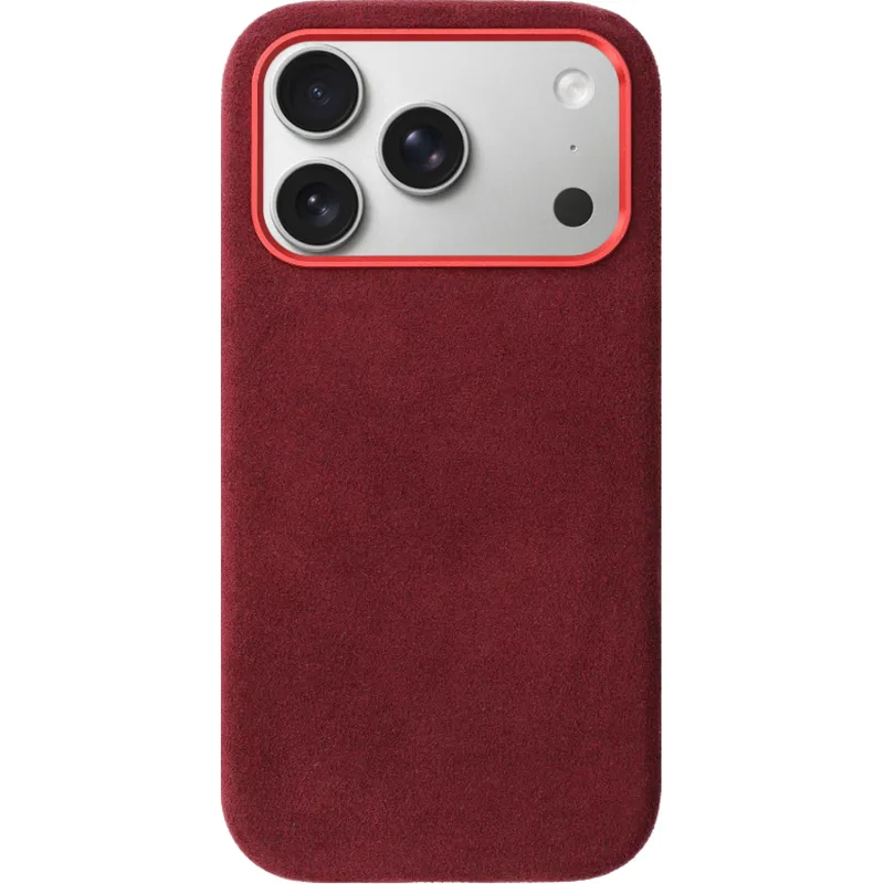 Θήκη iPhone 17 Pro Κόκκινο Avanti Back Cover από Premium Alcantara με MagSafe - Burgundy (8719246549441)