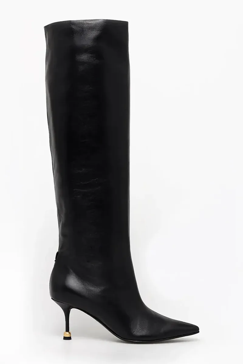 Δερμάτινες μπότες Vanda Novak Kaja Deep Black