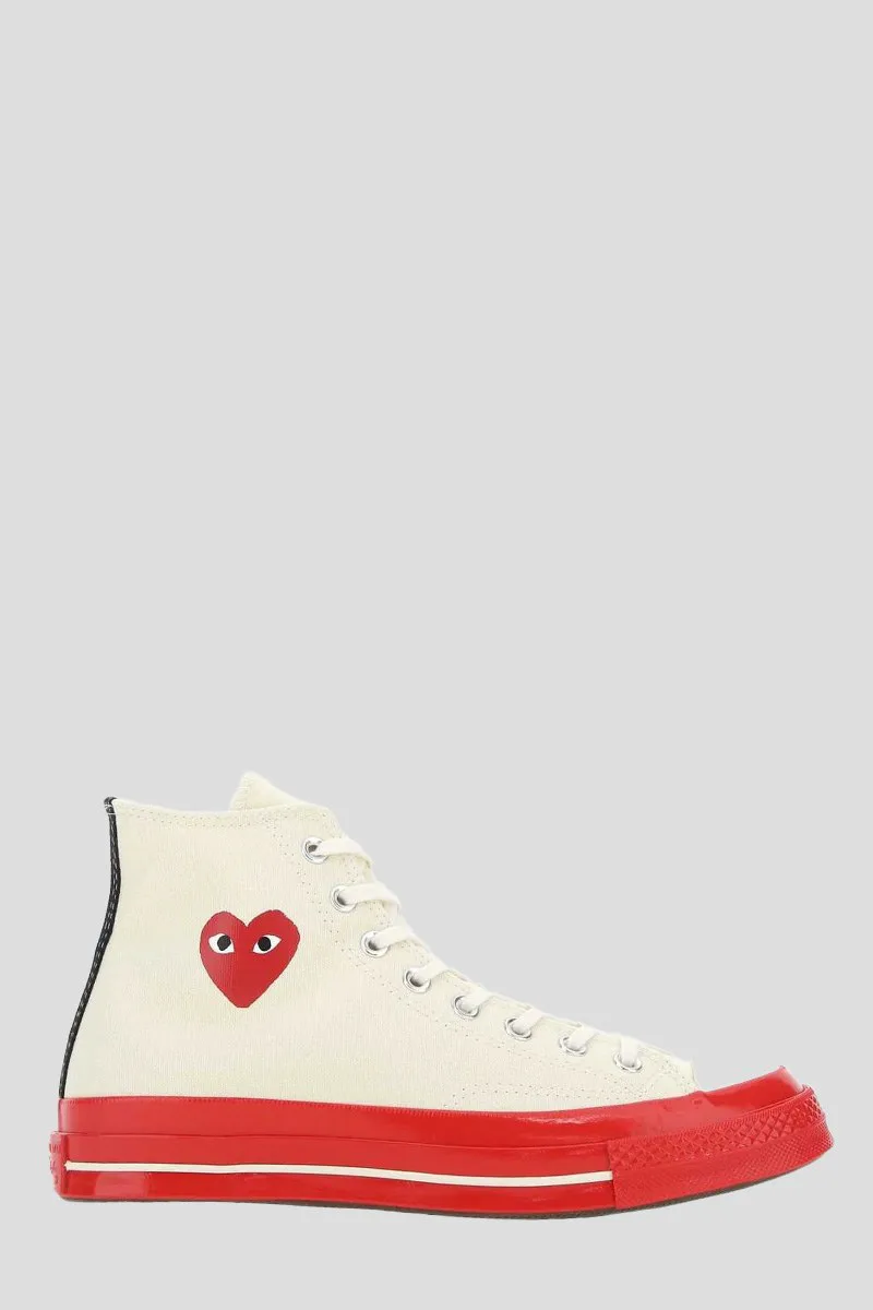 COMME DES GARÇONS PLAY Ανδρικό Λευκό White High Top Red Sole