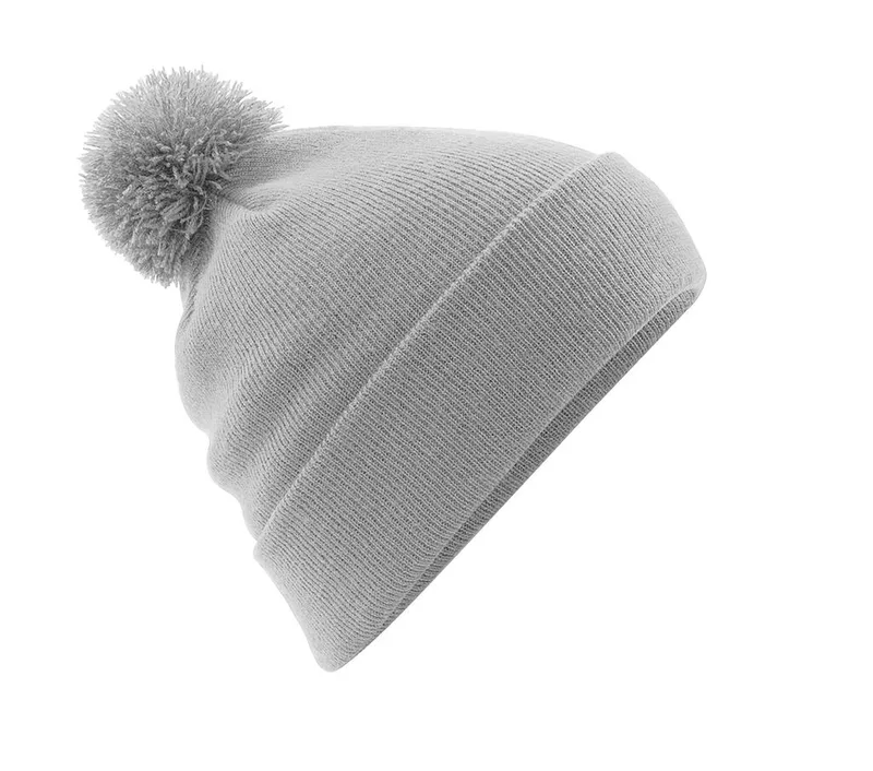 Original Pom Pom Σκούφος Beechfield B426 Light Grey