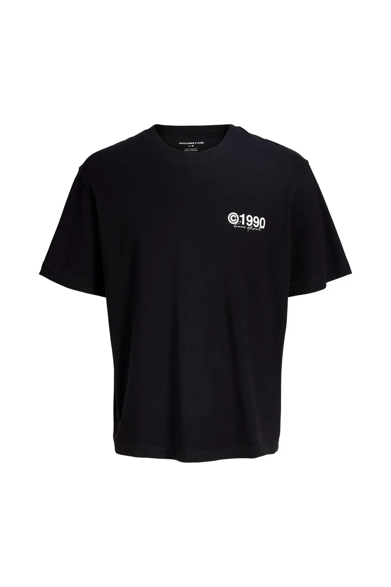 JACK & JONES ανδρικό T-shirt με print στο πίσω μέρος Relaxed Fit - 12292951 Μαύρο