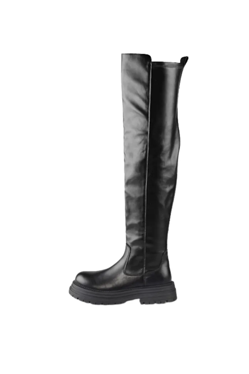 BUFFALO Γυναικείες Μπότες LENNOX OVERKNEE - ΜΑΥΡΟ-1270137-BLACK