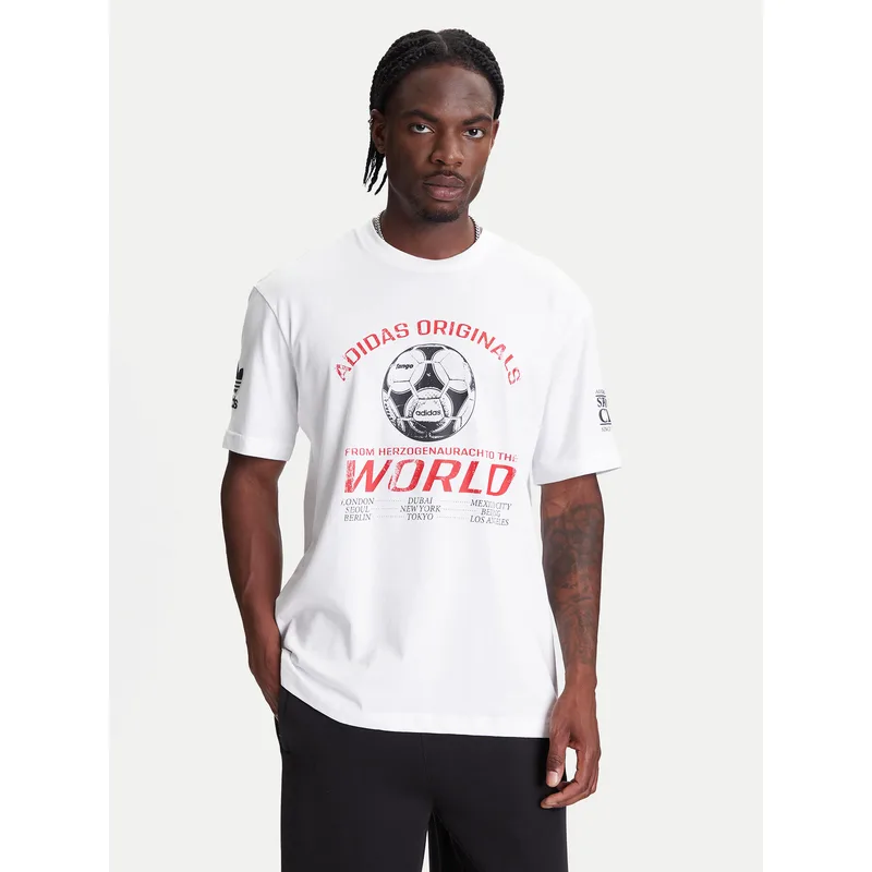 adidas T-Shirt 90s Football Graphic JX3065 Λευκό Regular Fit