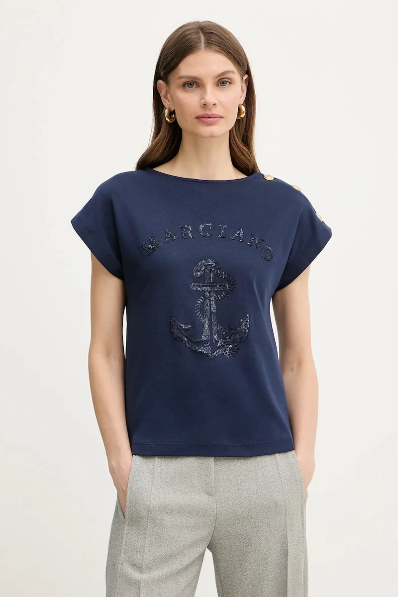 Βαμβακερό μπλουζάκι Marciano by Guess LYRIS