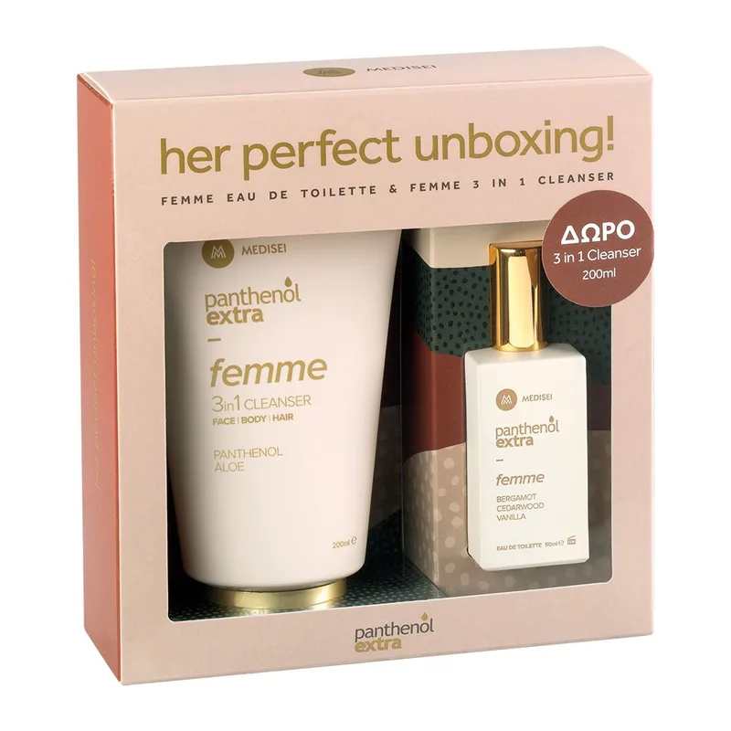 Panthenol Extra Promo Femme Eau de Toilette 50ml & Δώρο Panthenol Extra Femme 3 in 1 Cleanser 200ml