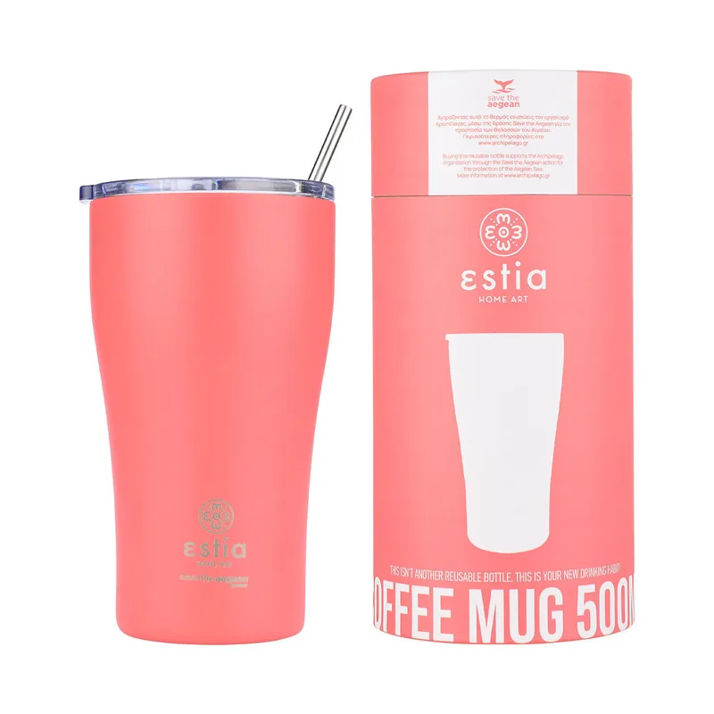 Θερμός Coffee Mug Save The Aegean 500ml Fusion Coral 9x9x16cm