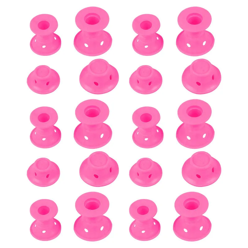 Deni Papiloty Card - silicone hair rollers, pink, 20 pieces