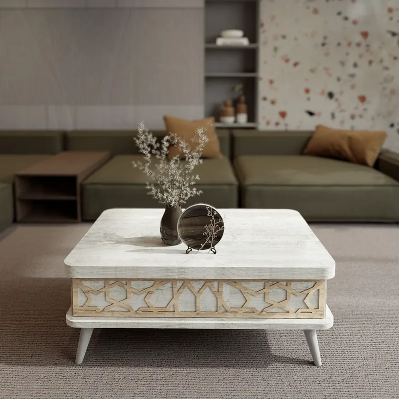 Τραπεζάκι Σαλονιού Ottowa Ada - Antique White 331Kvn1117 (90x38x60 cm)