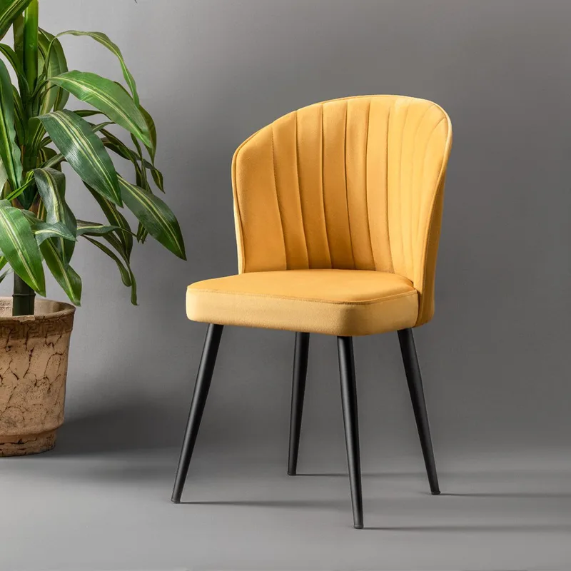 Σετ Καρέκλας (4 Τεμάχια) Rubi - Yellow 107Bck1104 (52x85x42)