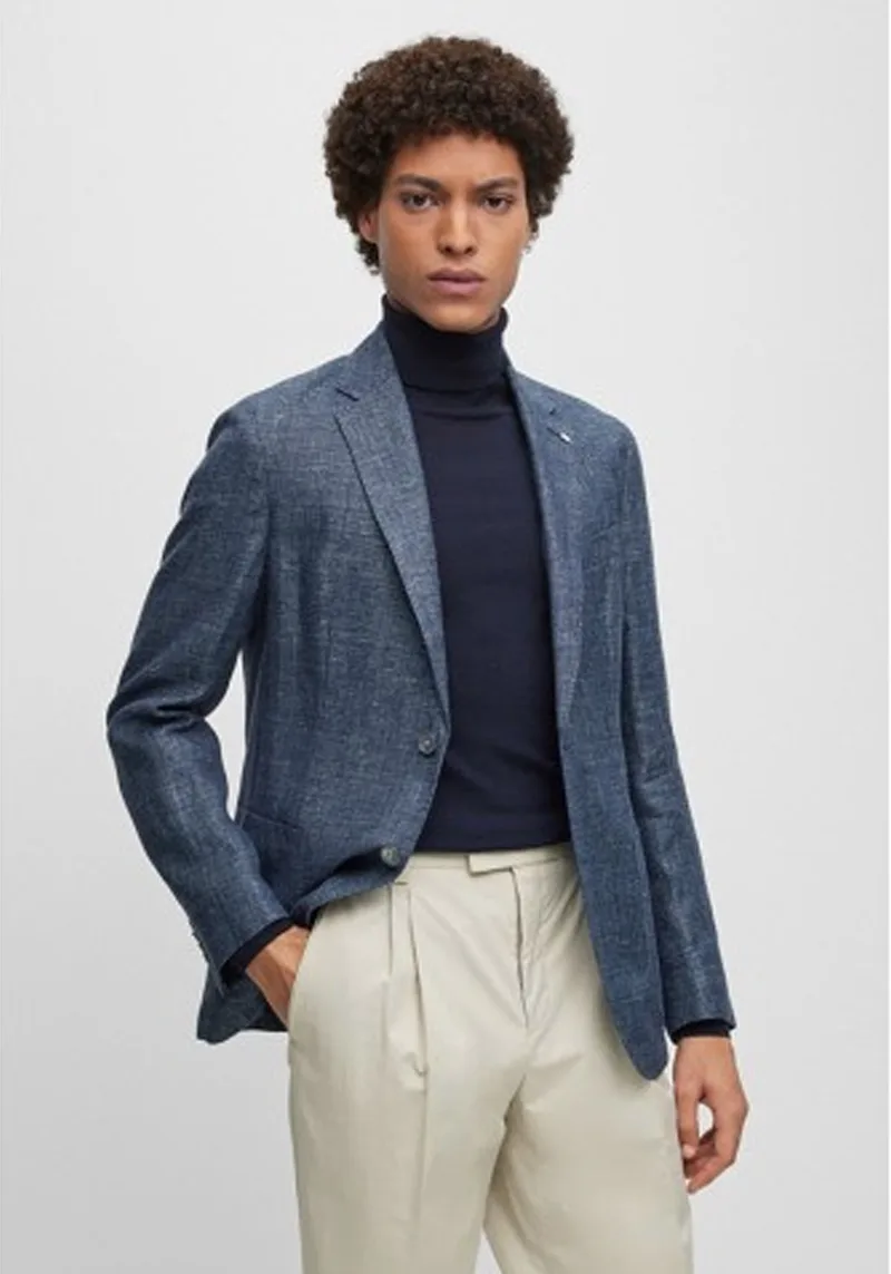 BOSS Λινό Σακάκι της σειράς Hanry - 50488356 404 Blue