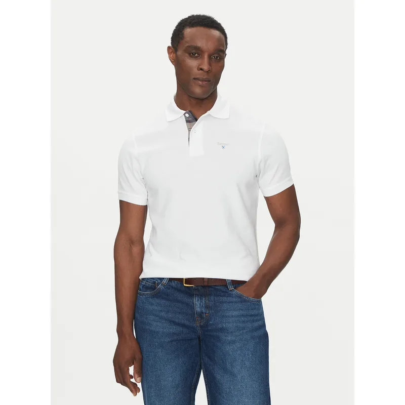 Barbour Polo Tartan MML0012WH11 Λευκό Tailored Fit