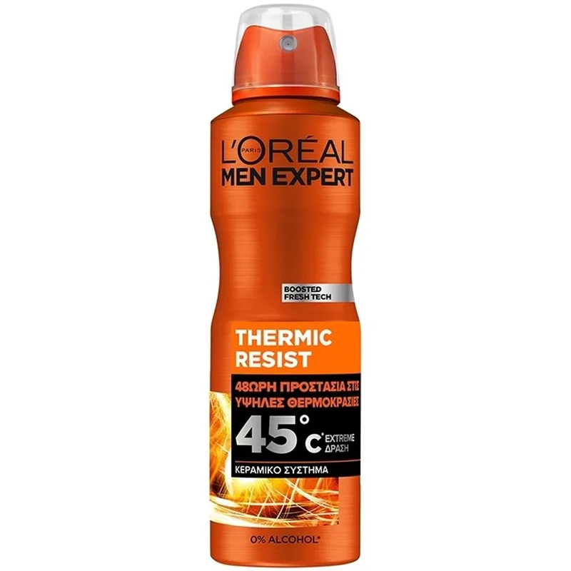 L'Oreal Paris Men Expert Thermic Resist 48H Anti-Perspirant Spray Ανδρικό Αποσμητικό Spray με 48ωρη Ολική Προστασία Ενάντια στον Ιδρώτα, Αποτελεσματικό σε Υψηλές Θερμοκρασίες 150ml