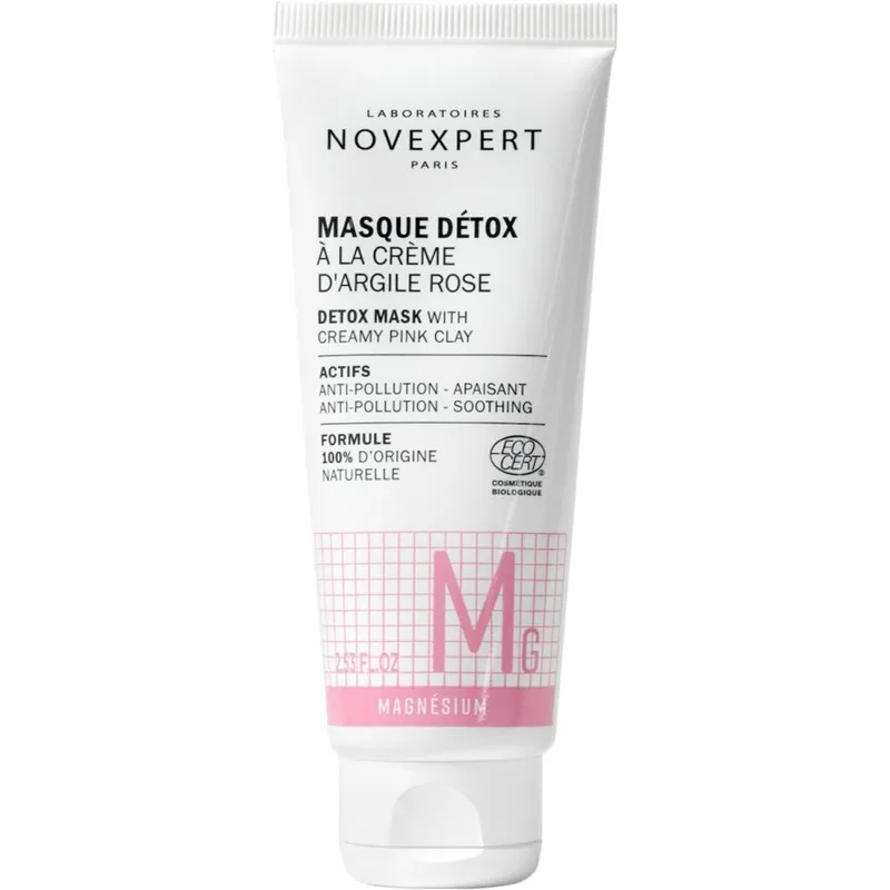 Novexpert with Creamy Ροζ Clay Detox Mask Αποτοξινωτική Μάσκα με Ροζ Άργιλο για Όλους τους Τύπους Δέρματος 75ml