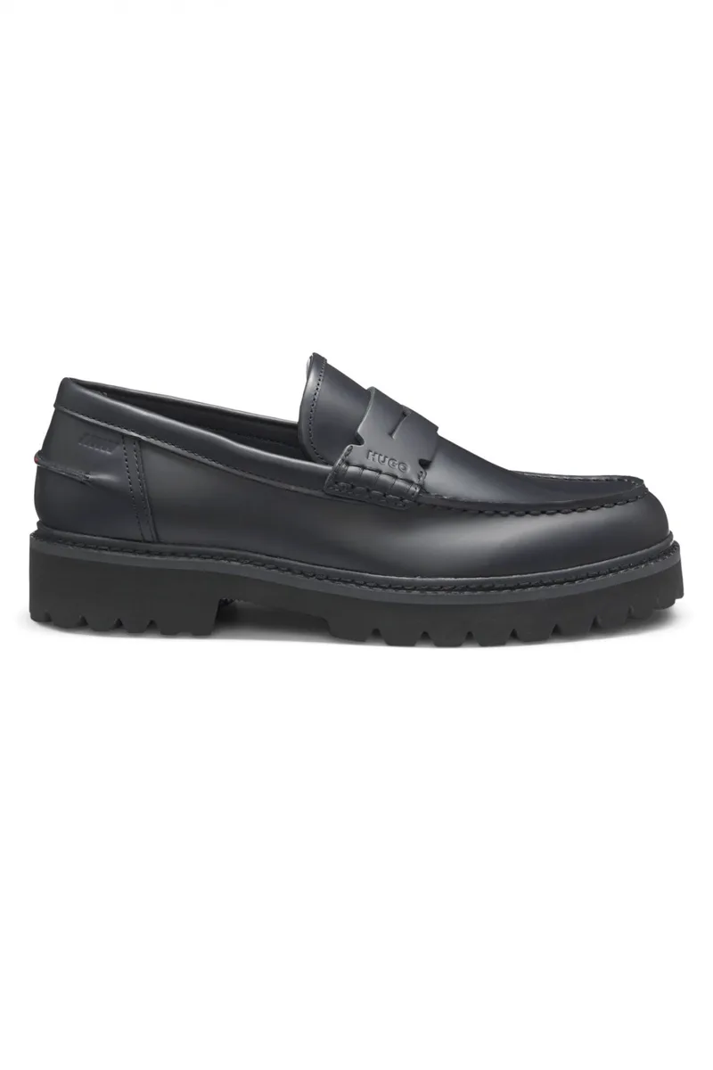 HUGO ΠΑΠΟΥΤΣΙΑ LOAFERS DRAVEN_LOAF_BO ΜΑΥΡΟ