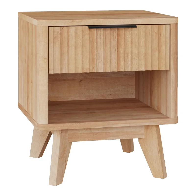 Κομοδίνο Hamea pakoworld mdf σε φυσική απόχρωση 45x39.5x50.2εκ (Σετ 2 Τεμάχια) - PAKO WORLD - 086-000024