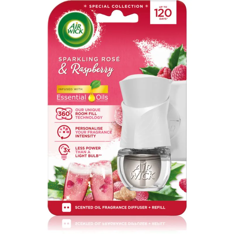 Air Wick Electric Sparkling Rose & Raspberry hλεκτρικό αποσμητικό χώρου με γέμιση 19 ml