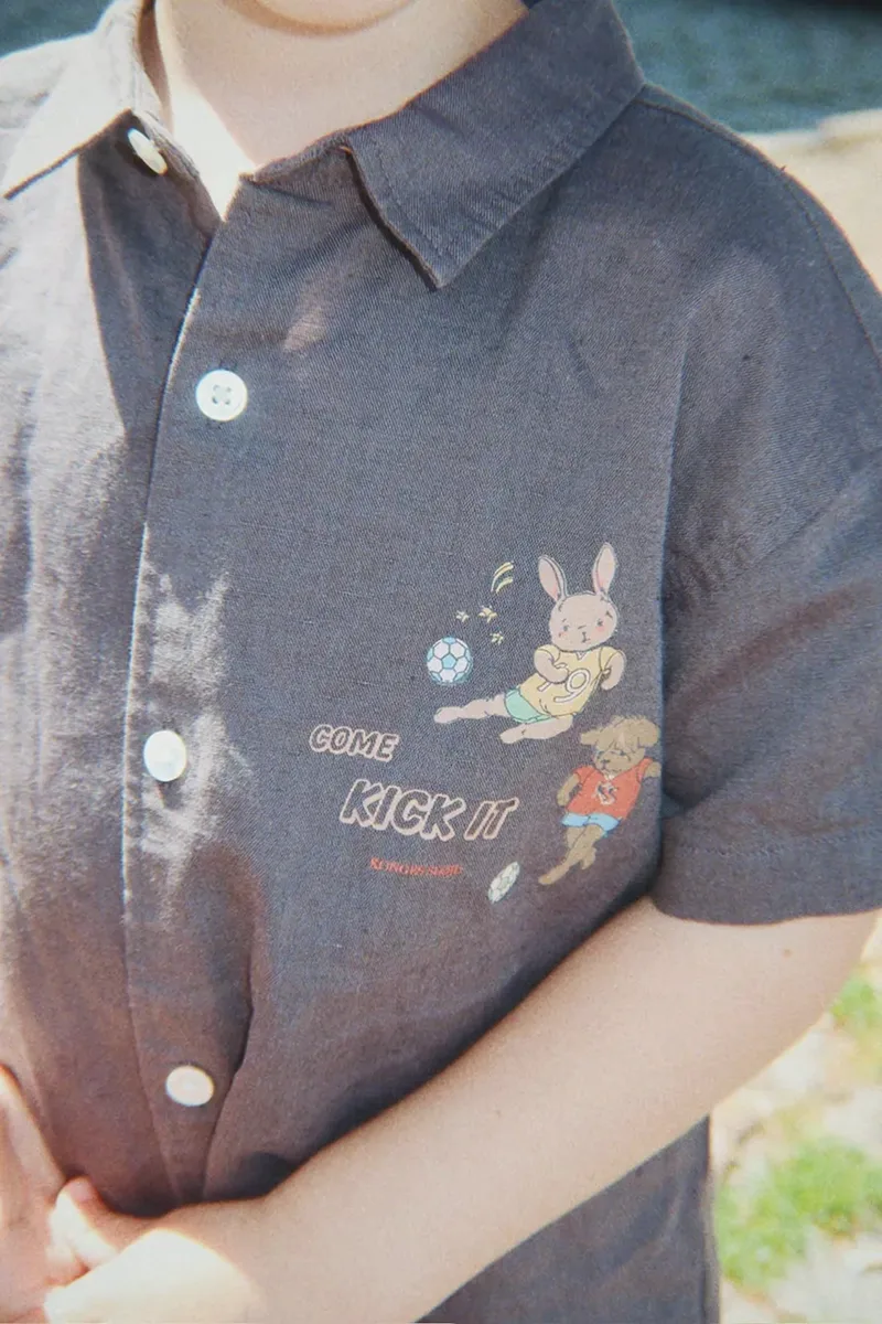 Konges Sløjd πουκάμισο Παιδικό βαμβακερό HARVEY SS SHIRT GOTS