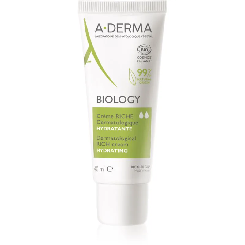 A-Derma Biology Rich Cream θρεπτική ενυδατική κρέμα για ξηρή εως πολύ ξηρή ευαίσθητη επιδερμίδα 40 ml