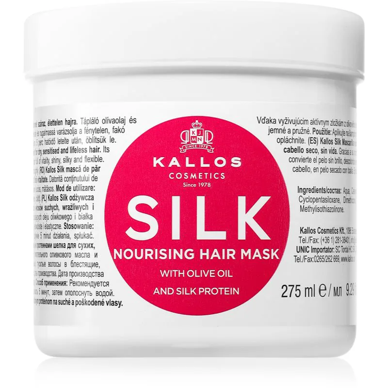 Kallos KJMN Professional Silk μάσκα για ξηρά και ευαίσθητα μαλλιά 275 ml