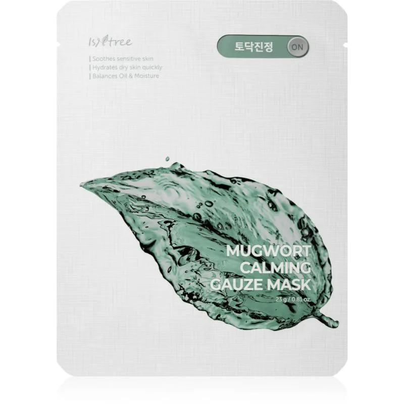 Isntree Real Mugwort καταπραϋντική υφασμάτινη μάσκα για ευαίσθητη και ερεθισμένη επιδερίδα 1 τμχ
