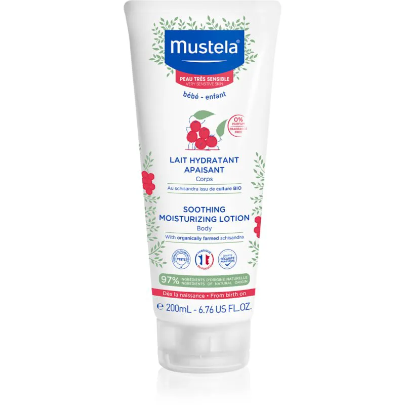 Mustela Bébé καταπραϋντικό γάλα για το σώμα για παιδιά από τη γέννηση 200 ml