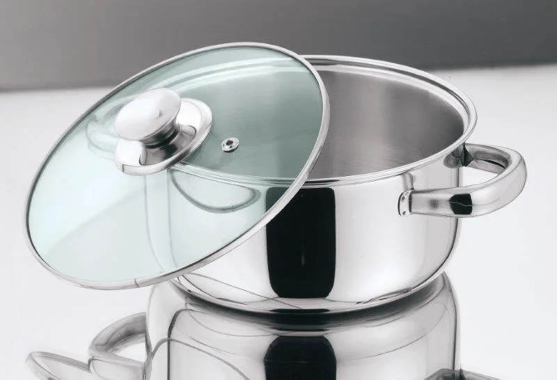 Κατσαρόλα Inox-Γυάλινη 26εκ. Veltihome 95-19026 (Υλικό: Γυαλί) - METALTEX - 95-19026