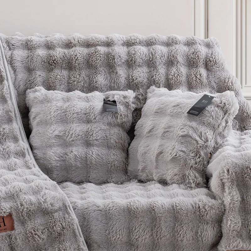 Beauty Home Γούνινη Μαξιλαροθήκη διακοσμητική Art 8721 40x40 Γκρι