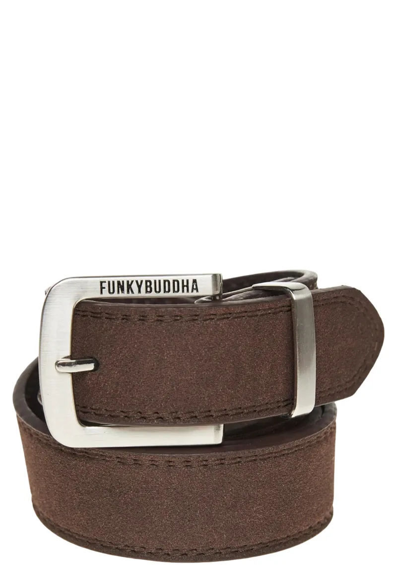 Zώνη Funky Buddha Με Ανάγλυφο Λογότυπο FBM010-046-10-BROWN Ανδρικό